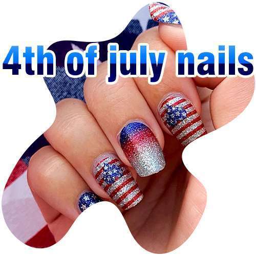 4th of july nails (red white and blue designs)