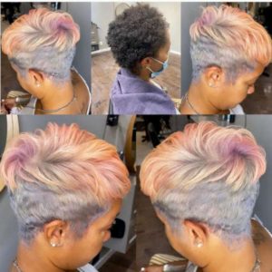 Pixie Cut African American Pink