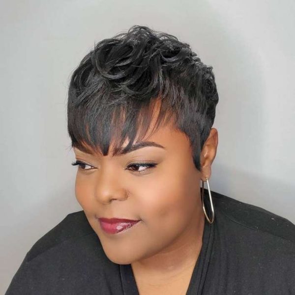 Wavy Short Cut African American Black