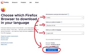 select Firefox download link