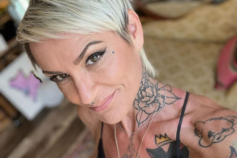 Short hairstyle with a long back cut
