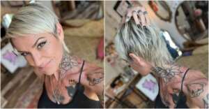 short hairstyle with a long back cut