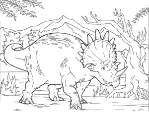 alone triceratops coloring page