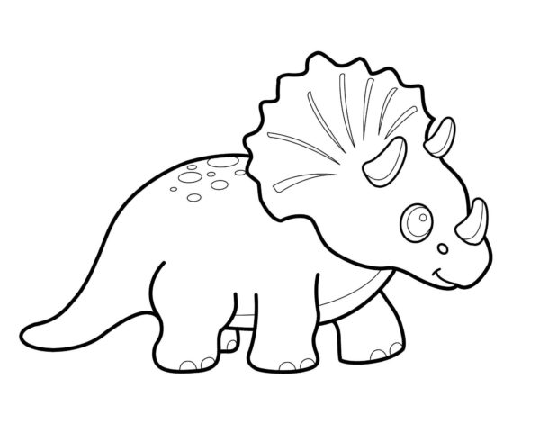 cute triceratops coloring page