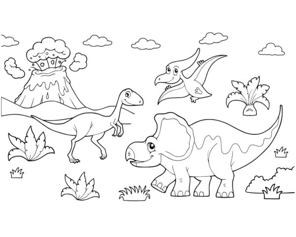 dinosaurs triceratops coloring page