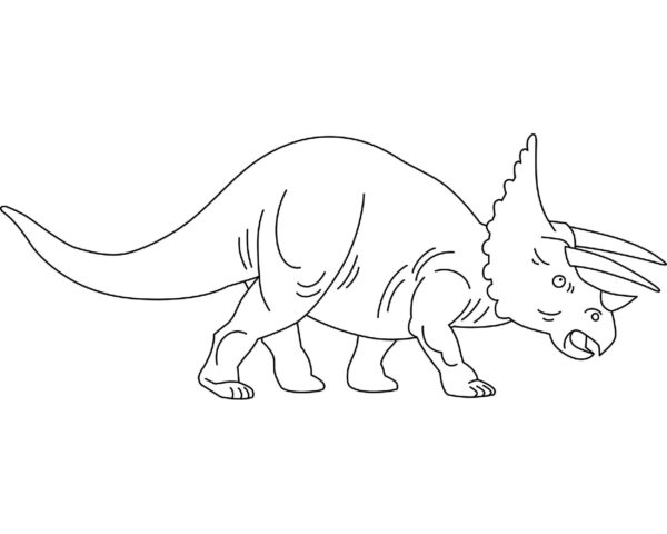 simple triceratops coloring page