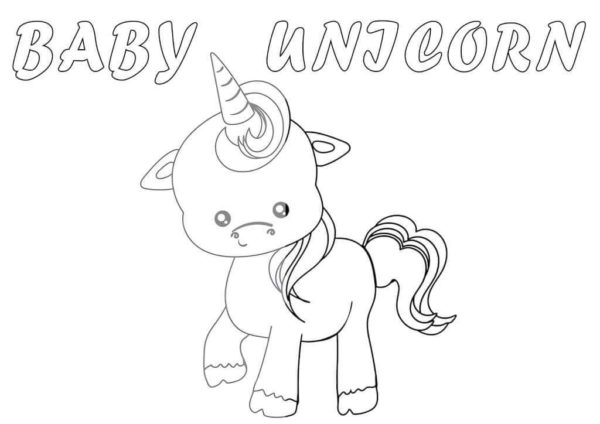 baby unicorn coloring page