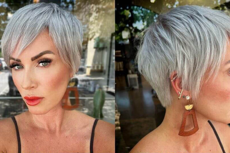 Pictures of Bright Platinum Pixie Hairstyle – Free Download