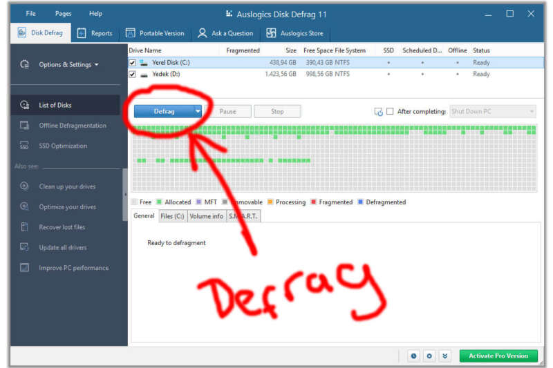 Disk defragmenter for Windows 10 | defragmentation software