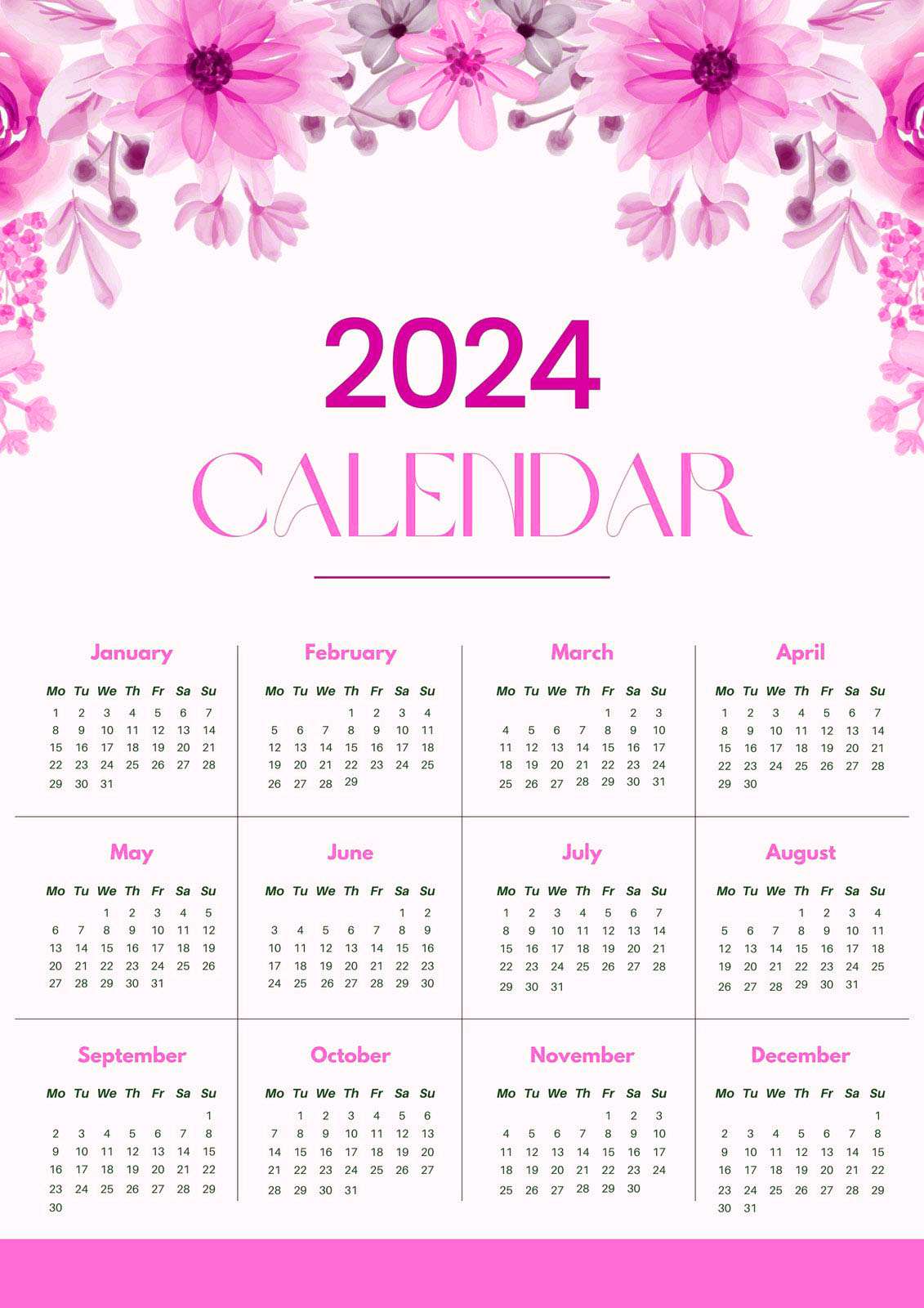 2024 Calendar Goal Calendar