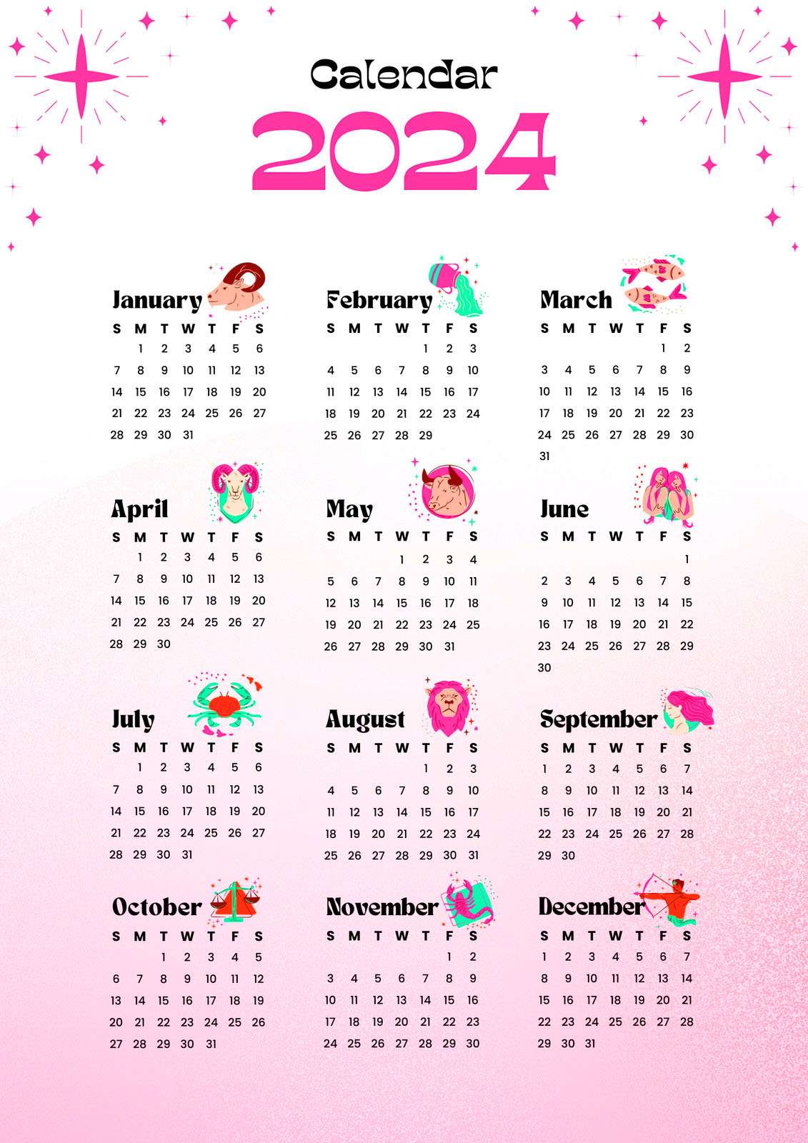 2024 Calendar Planned Days