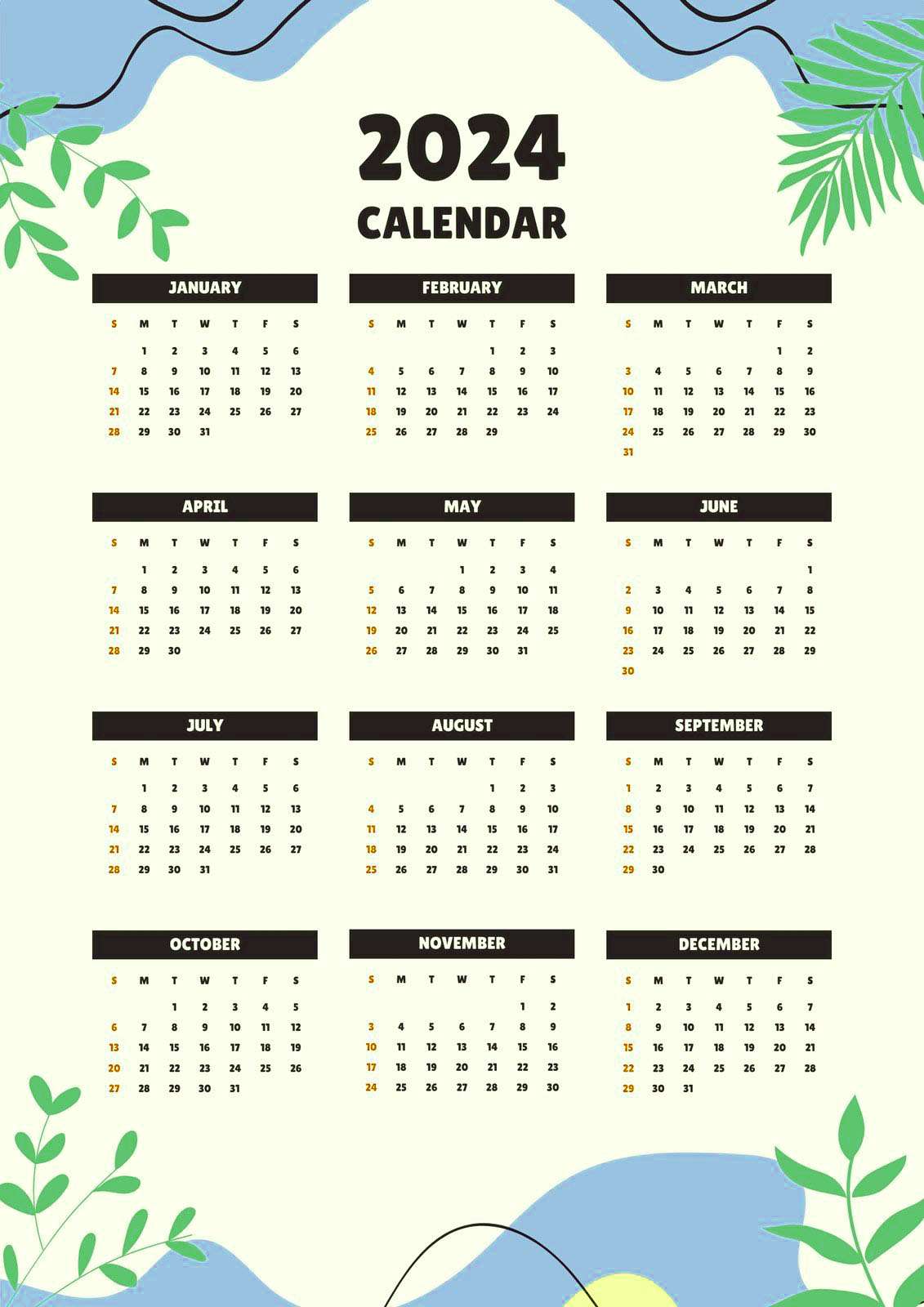 2024 Calendar Weekly Agenda