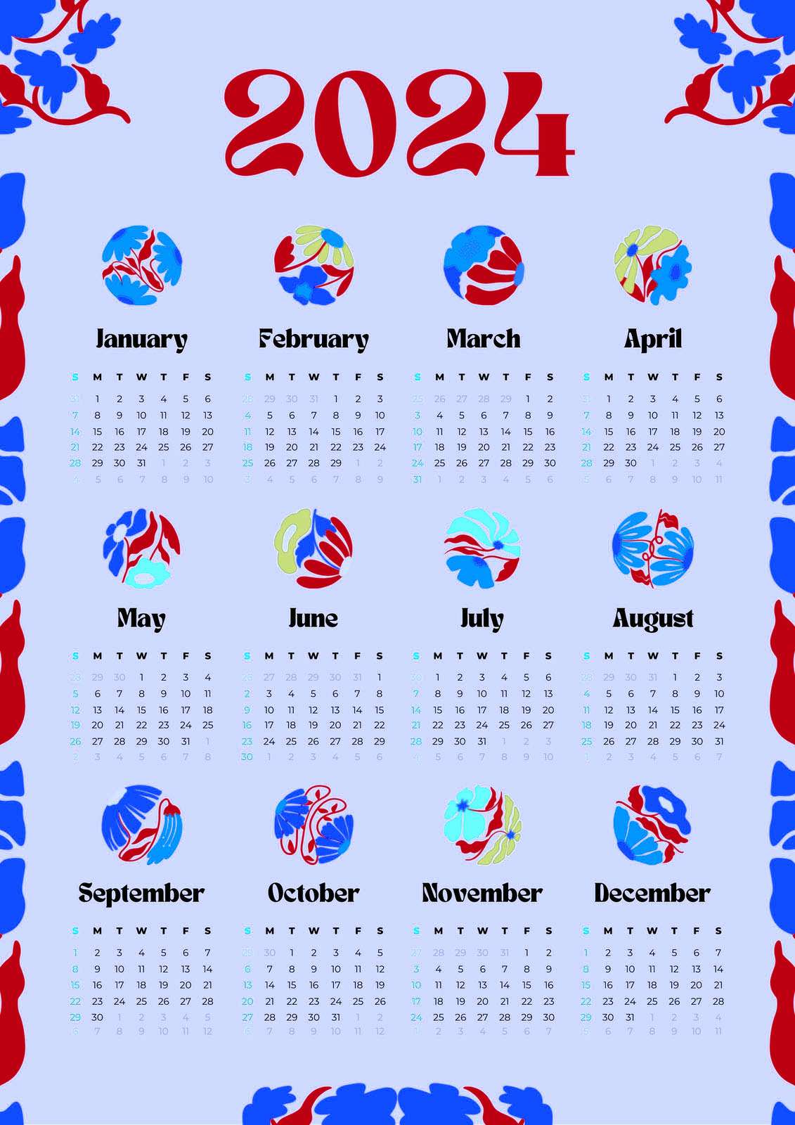 2024 Calendar Weekly Diary