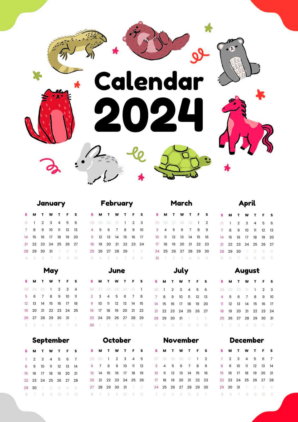 2024 Calendar Yearly Plan