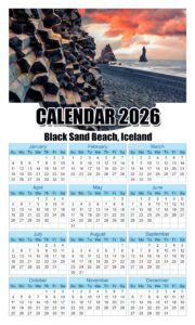 Calendar 2026 With Holidays Black-Sand-Beach-Iceland