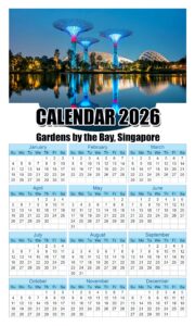 Calendar 2026 With Holidays Gardens-by-the-Bay-Singapore