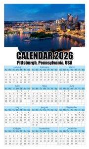 Calendar 2026 With Holidays Pittsburgh-Pennsylvania-USA