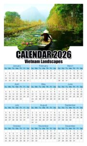 Calendar 2026 With Holidays Vietnam-Landscapes