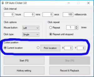 Select where you want to click