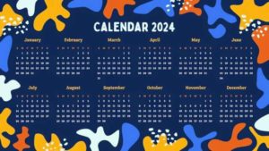 colorful 2024 calendar