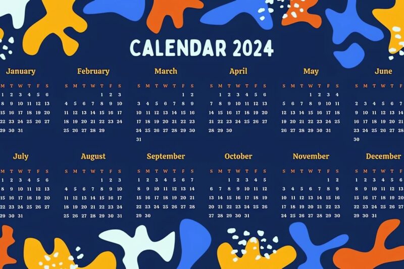 Colorful 2024 Calendar