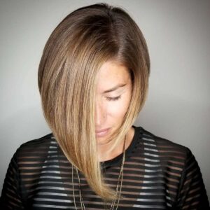 glamorous lob haircut