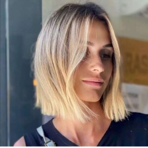 golden bob cut female