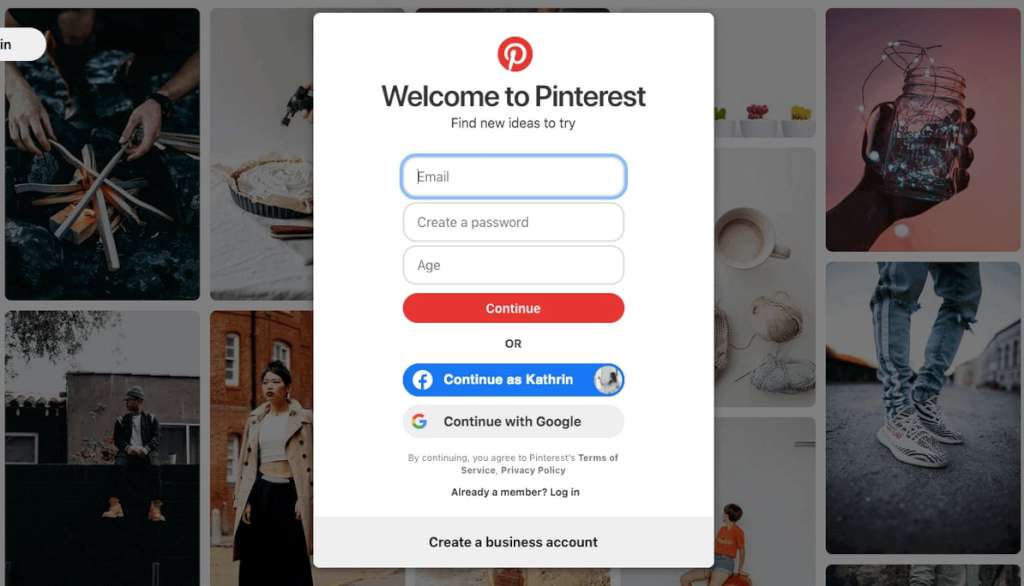 pinterest account