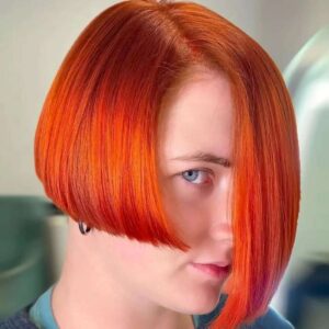 red bob haircutting