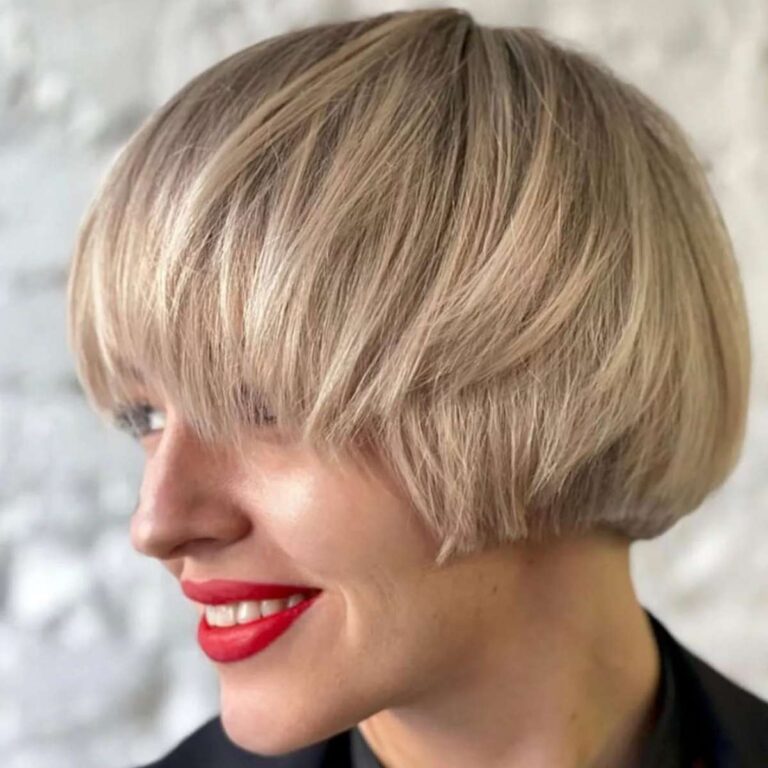 smooth-textured bob in layers