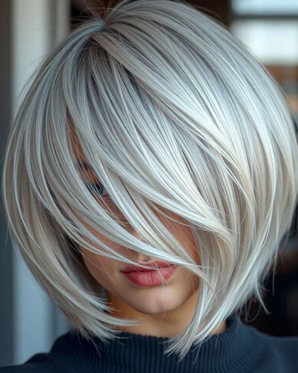 soft-spoken bangs and bob