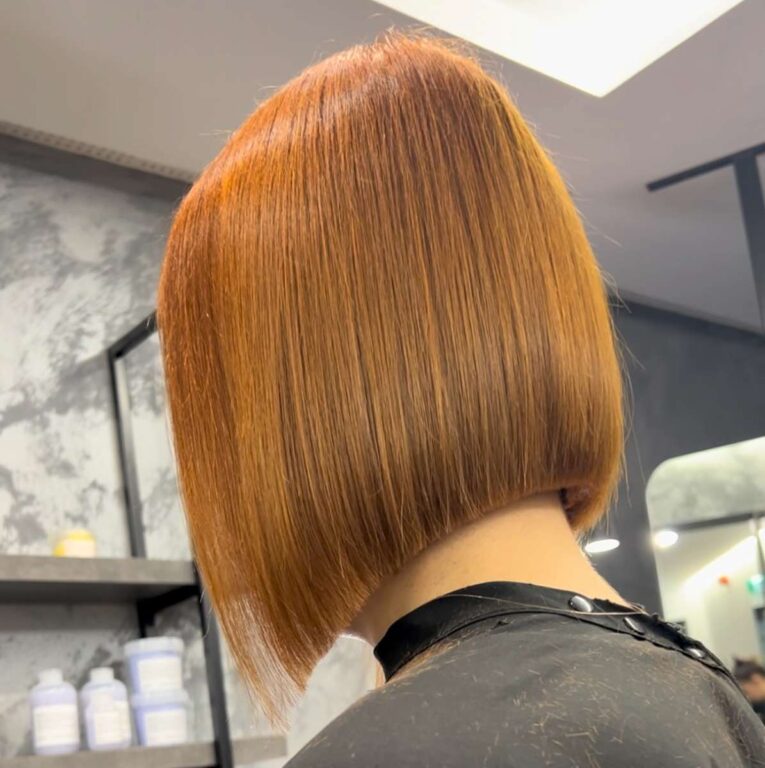 vibrant curly bob haircut