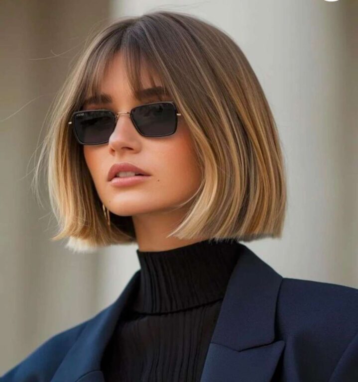 well-blended bob medium length