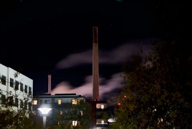 urban lights under clouds