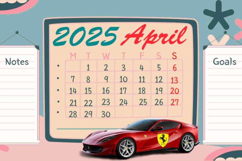 April 2025 Calendar – Notes, Goals & Monthly Planner
