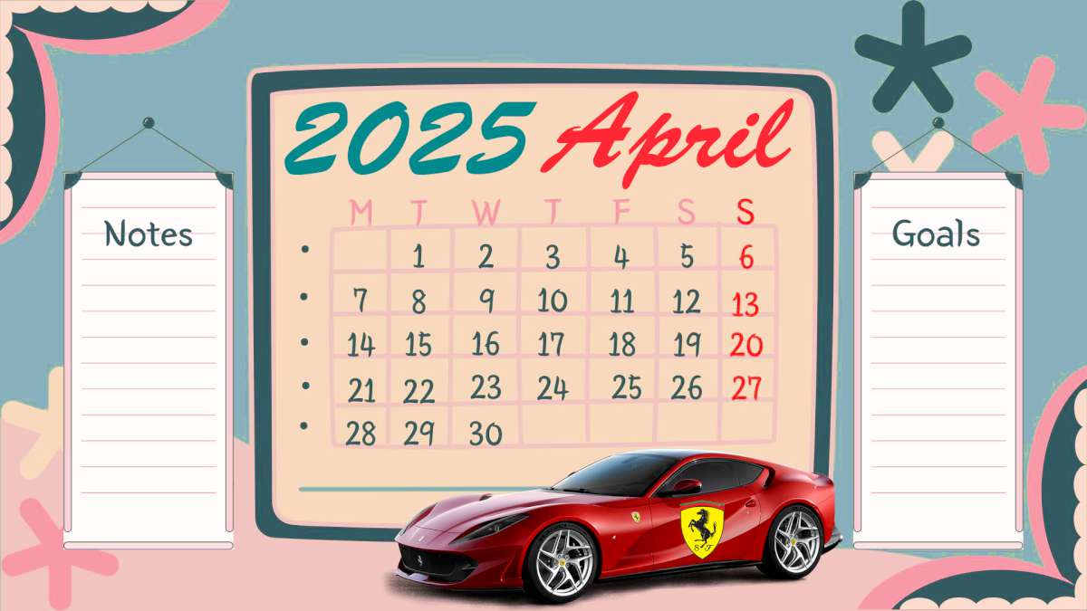 April 2025 Calendar – Notes, Goals & Monthly Planner