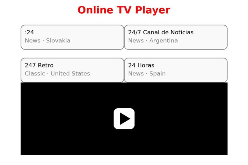 Online TV Player 1742 Stream Free TV and Radio